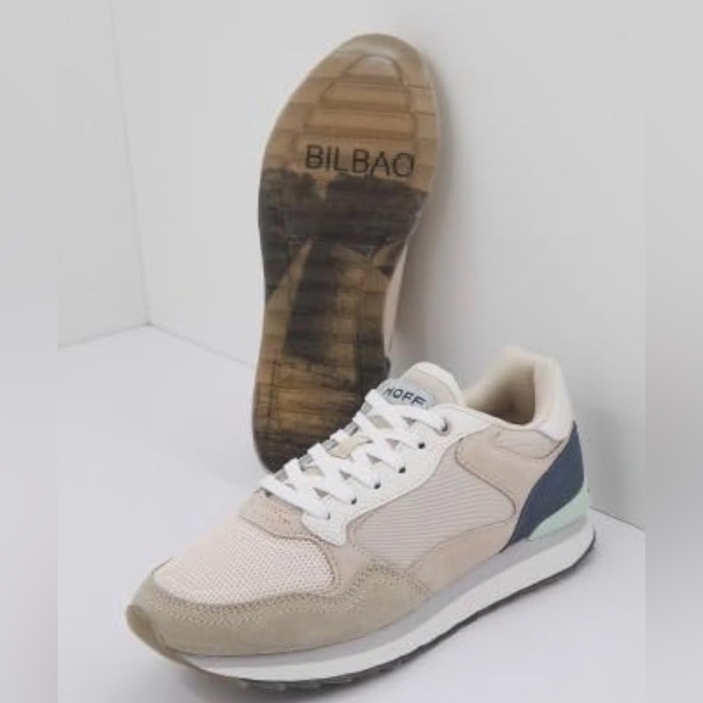 NEW Anthropologie Hoff Bilbao tennis shoes - Beige and Blue Casual Sneakers